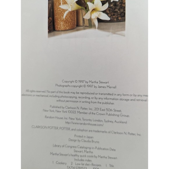 Vintage 1997 "Martha Stewart's Healthy Quick Cook Four Seasons of Great Menus" - Picture 5 of 7